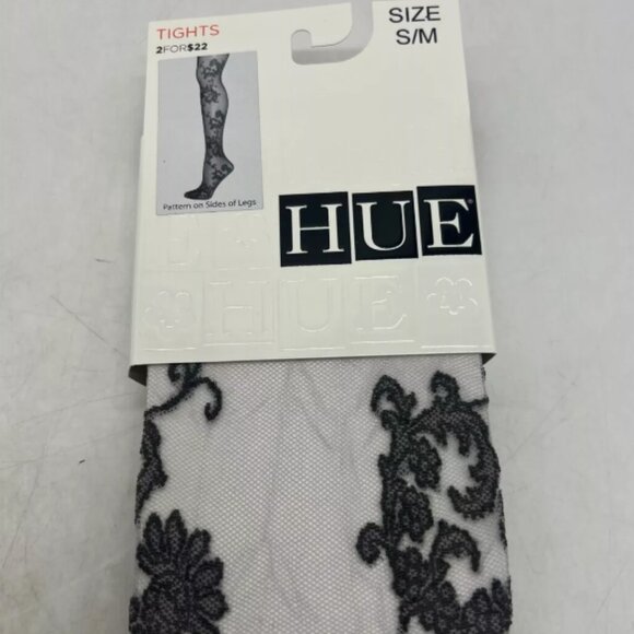 HUE Gray Floral Pattern Tights w/ Control Top Size S/M U15340 Sweet Pea - Picture 1 of 5